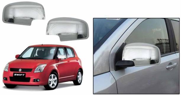 Bubu Car Silver Plated chrome Side Mirror cover for Maruti Swift LDI Plain(2012-2017) Borosilicate Glass Car Mirror Cover