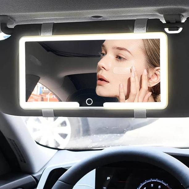 GNASTAS Car Sun Visor Vanity Mirror,Big Led Car Mirror with 3 Light Modes Mirror Car Mirror Rain Blocker
