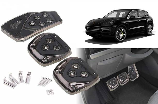 EliteAuto Premium Universal 3 Pcs Non-Slip/Anti-slip Racing Sport Manual Car Truck Pedals Cover kit Pad Covers Black Chrome Car Pedal (Universal Fit for all Cars) Car Pedal