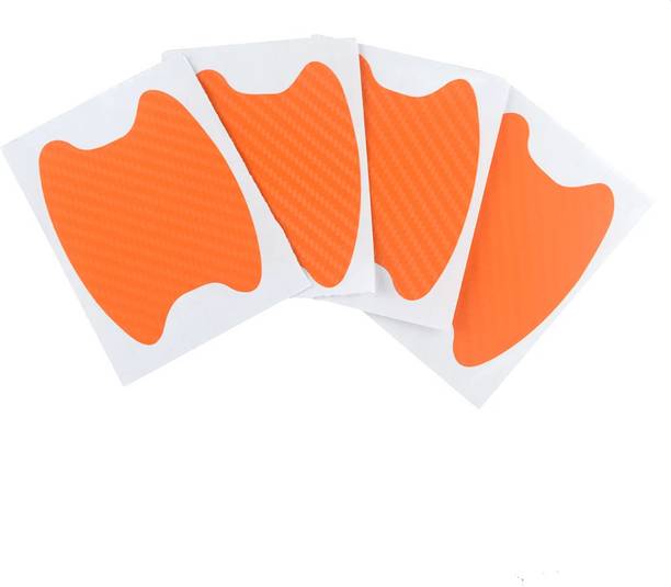KGN BEAUTY Car Door Handle Cup Scrach ORANGE Protection For Car Decoration pack Of 4 Car Pet Door Protector