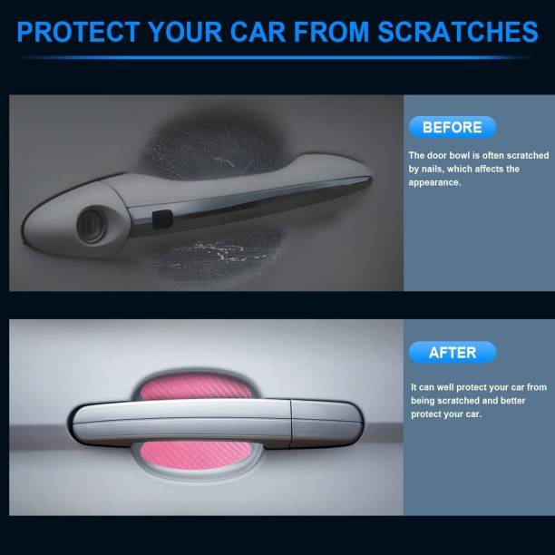 colorsole Universal PINK Car Handle Scratches Protector (1 Pack 4 Piece) Car Pet Door Protector