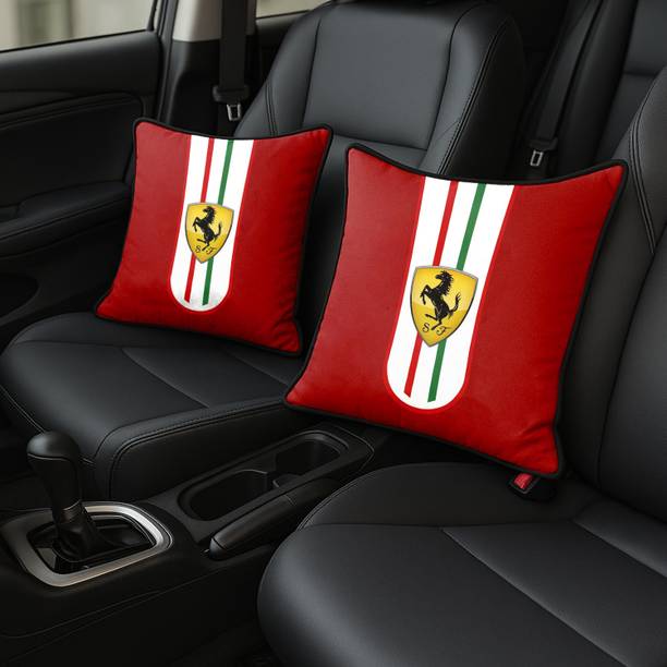 ज़ूम ट्रेड लाल पॉलिएस्टर Universal For Car के लिए कार पिल्लो कुशन