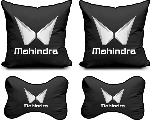 Anita Corporation Black Polyester Car Pillow Cushion for Mahindra