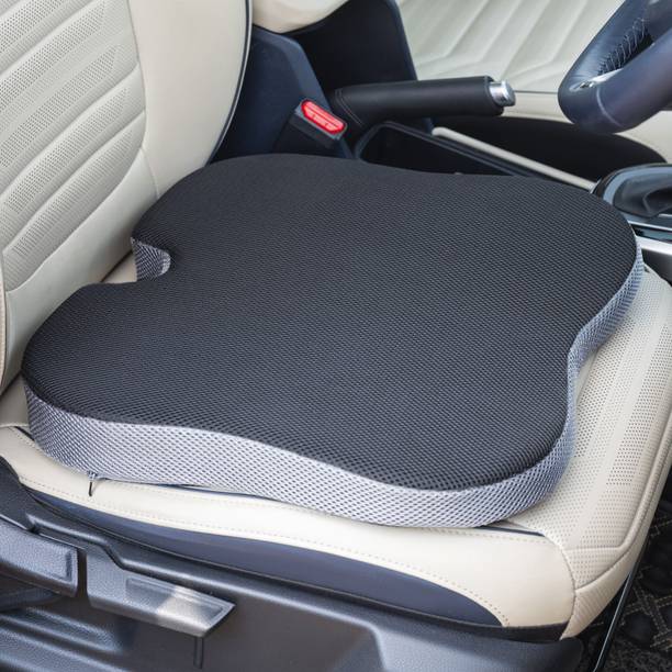 FOVERA Black, Grey Memory Foam Car Pillow Cushion for Universal For Car