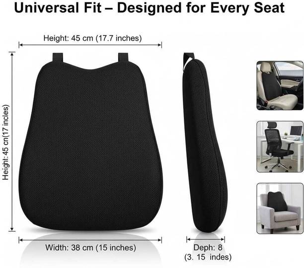 FRIDUP Black Fabric Car Pillow Cushion for Universal For Car