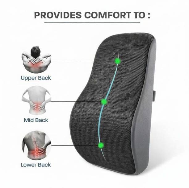 Snug Stuff Black Memory Foam Car Pillow Cushion for Universal For Car