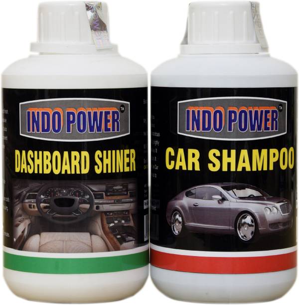 INDOPOWER CAR SHAMPOO 250ml. + DASHBOARD SHINER 250ml. COV44 Vehicle Interior Cleaner