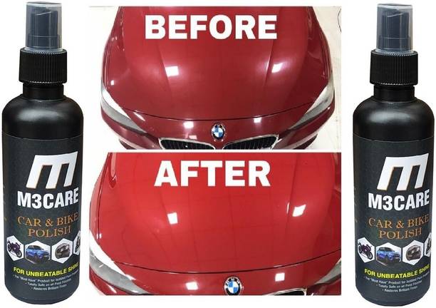 M3CARE Liquid Car Polish for Exterior, Bumper, Chrome Accent, Dashboard, Headlight, Leather, Metal Parts, Windscreen
