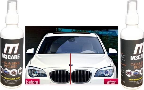 M3CARE Liquid Car Polish for Metal Parts, Dashboard, Leather, Bumper, Exterior, Chrome Accent, Windscreen