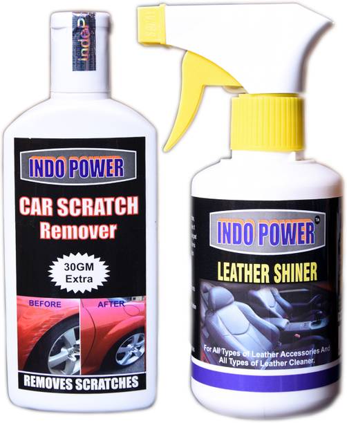 INDOPOWER LEATHER SHINER GUN 250ml.+SCRATCH REMOVER 100gm. CW163 Vehicle Interior Cleaner