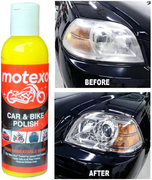 MOTEXO Paste Car Polish for Dashboard, Chrome Accent, Bumper, Exterior, Headlight, Leather, Metal Parts, Windscreen
