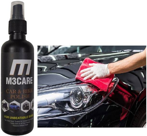 M3CARE हेडलाइट, विंडस्क्रीन, बम्पर, डैशबोर्ड, क्रोम एक्सेंट, बाहरी, मेटल पार्ट, लेदर के लिए लिक्विड कार पोलिश