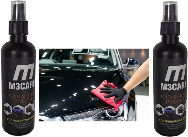 M3CARE Liquid Car Polish for Chrome Accent, Headlight, Bumper, Exterior, Dashboard, Headlight, Metal Parts, Windscreen
