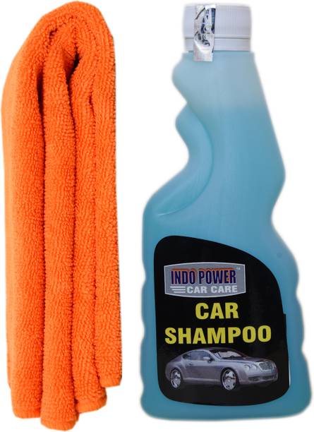 INDOPOWER TOP NEW48-CAR SHAMPOO 250ml.+ 1PC CAR MICROFIBER CLOTH ORANGE. TOP48 Vehicle Interior Cleaner