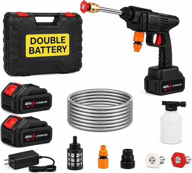 ANTARYAMI 48V Cordless Pressure Washer Gun Portable Cleaner Dual Battery Kit for Car, Bike Pressure Washer
