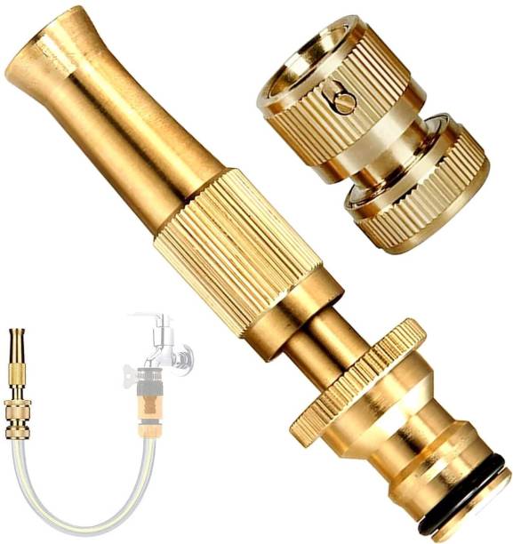 OUTO Brass Nozzle Water Spray Gun Adjustable Twist Jet Hose Multipurpose for Car Bike Pressure Washer