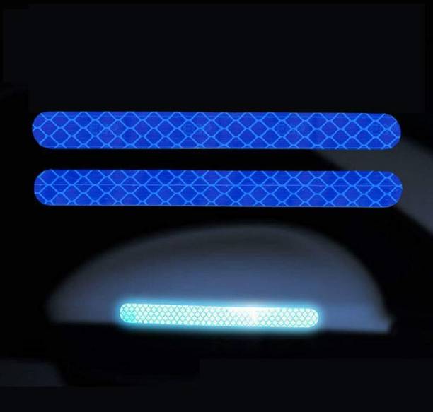 Affitude Auto 2pcs Rearview Mirror Sticker, Automotive Reflective Stickers Mirror Blue Car Pet Door Protector