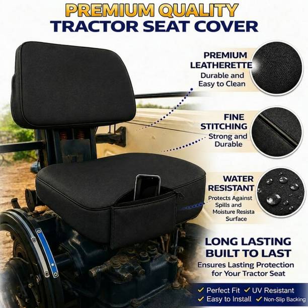 SMKSMARTSHOPPING PU Leather Car Seat Cover Swaraj 724 FE, Swaraj 735 FE, Swaraj 742 FE, Swaraj 744 FE, Swaraj 744 XT, Swaraj 855 FE, Swaraj 963 FE