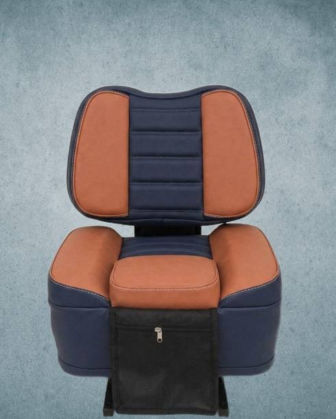 farmfit Leather, Leatherette, PU Leather Car Seat Cover For Universal For Car Universal Tractor Seat Cushion Cover Premium Dual Tone Design with Front Utility Pocket & Quilted Pattern