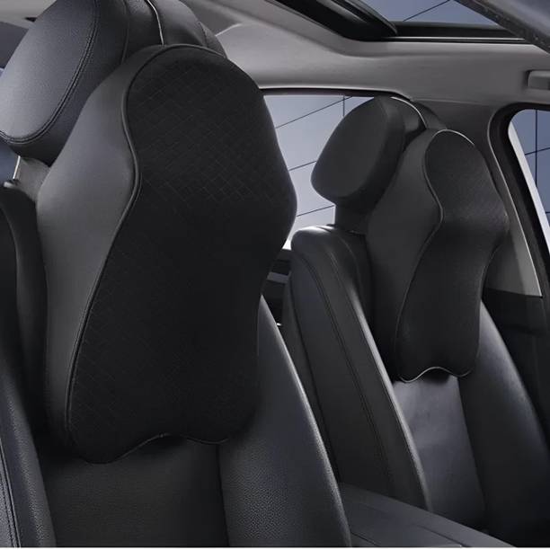DHAAMI Fabric Car Seat Cover For Universal For Car Ghost Face Halloween Car Headrest Covers (2 Pcs) – Universal Fit Scary Auto Head Rest Protector Slipcovers for Cars, SUVs, Trucks | Washable & Stretchable Spooky Decor Accessories