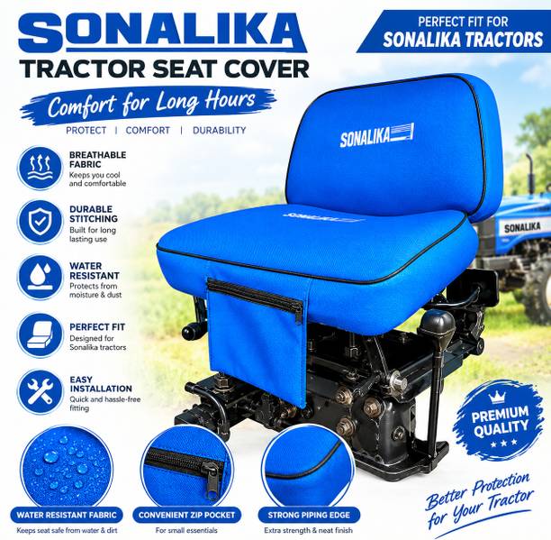 Omer & Co PU Leather Car Seat Cover Sonalika, sonalika blue seat cover, sonalika seat cover, seat cover, tractor seat cover, tractor accessory