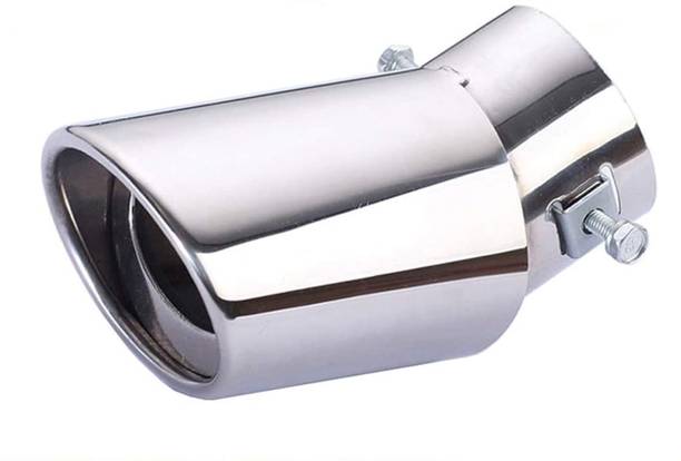 QNJL Universal Fit Car Exhaust Tail Muffler Tip Show Pipe 60mm, Curved Oval  Car Silencer