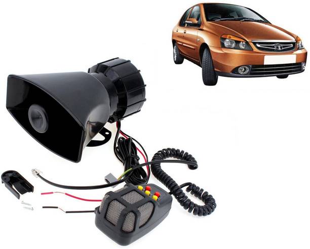 Selifaur 12 Volt Electric Air Horn Siren Speaker With Mic 7 Tone Sound Loud Car Siren Hooter/Ambulance/Siren/Traffic Sound For Indigo CS Component Car Speaker
