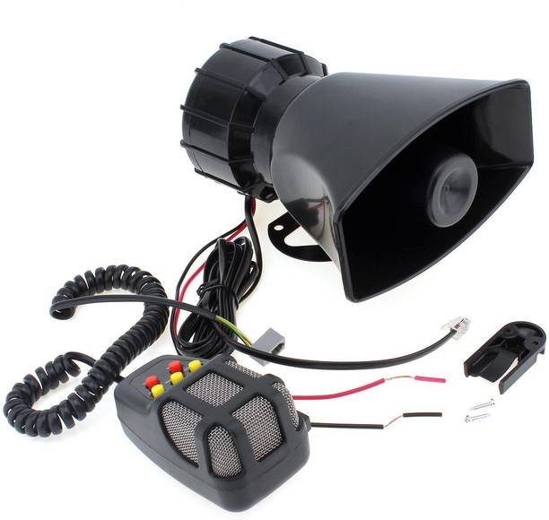HouseOfCommon 7 Tone Siren Horn With Mic Tweeter Car Speaker