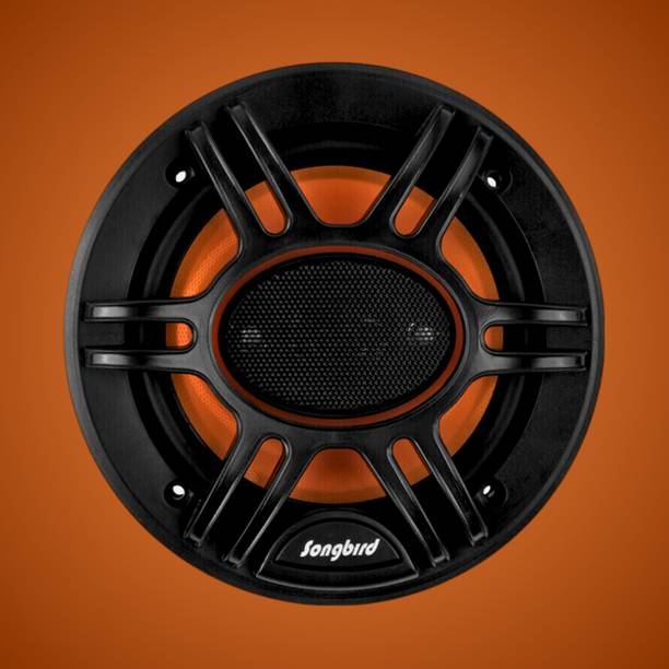 songbird 6 Inch Max 3 Way Door Speaker Inbuilt Tweeter 2 Piece in Box with Grill & Jaali A37-SB-B660S Coaxial Car Speaker