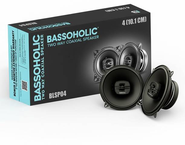 BASSOHOLIC BLSP04 Premium 4" (10.1 cm) Two-Way Coaxial Car Speaker | High-Bass Sound Speakers | 25mm Tweeter | 4 Ohm Impedance | Universal Fit for Cars Coaxial Car Speaker