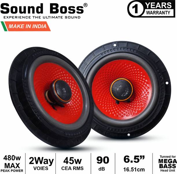 Sound Boss SB-009CX (RED) 6.5 Inch 2-Way 480W-Max Rain-Guard Coaxial Car Speaker