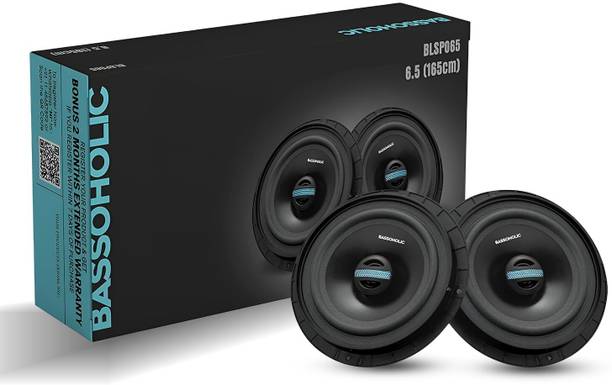 BASSOHOLIC BLSP065 Premium 6.5" High-Bass Car Speakers | Powerful Sound Two-Way Car Speakers | High Bass Sound | Universal Fit Coaxial Car Speaker