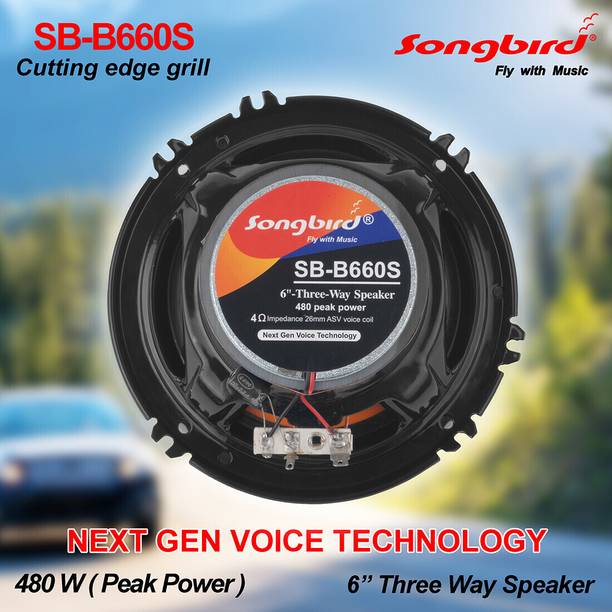 सॉन्गबर्ड 6 INCH Max 3 WAY DOOR SPEAKER INBUILT TWEETER 2 pc in BOX with grill and jaali SB-B660S कोएक्सियल कार स्पीकर