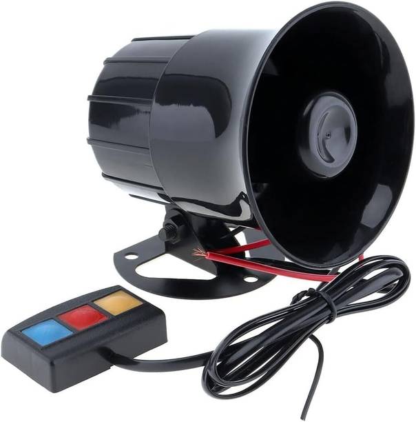 AutoBizarre 3 Tone Siren Horn Hooter with Remote Controller For All Cars, Trucks, Mini Trucks, Vans - 12V Loud Siren With 3 Different Great Sounds Tweeter Car Speaker