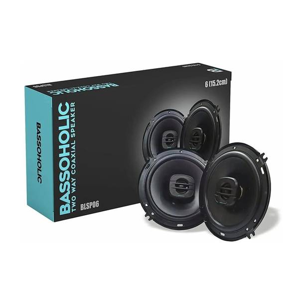 BASSOHOLIC BLSP06 6" Two Way Coaxial Car Speakers | High Bass, Clear Treble, Universal Fit Coaxial Car Speaker