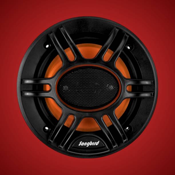 songbird 6 Inch Max 3 Way Door Speaker Inbuilt Tweeter 2 Piece in Box with Grill & Jaali A35-SB-B660S Coaxial Car Speaker