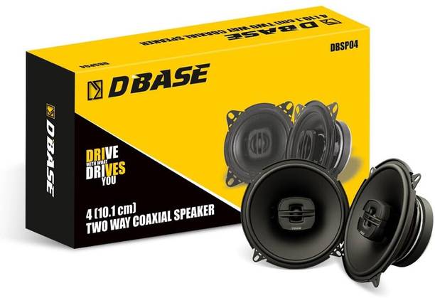 DBASE DBSP04 Premium 4" (10.1 cm) Two-Way Coaxial Car Speaker | High-Bass Sound Speakers | 25mm Tweeter | 4 Ohm Impedance | Universal Fit for Cars Coaxial Car Speaker