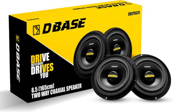 DBASE DBSP6570 6.5" (16.5 cm) 2 Way Coaxial Car Speakers | Powerful 90dB Audio Output & Crystal Clear Sound | Universal Fit for Cars,SUVs & Trucks | Premium PP Cone Coaxial Car Speaker
