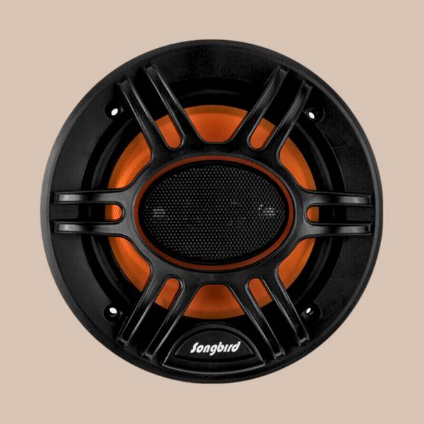 songbird 6 Inch Max 3 Way Door Speaker Inbuilt Tweeter 2 Piece in Box with Grill & Jaali A45-SB-B660S Coaxial Car Speaker