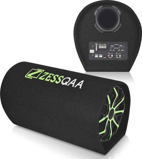 ZESSQAA ZQ-1001BST 10 Inch Active Bass Tube | Plug and Play | Inbuilt Amplifier | All Cars | Green Subwoofer