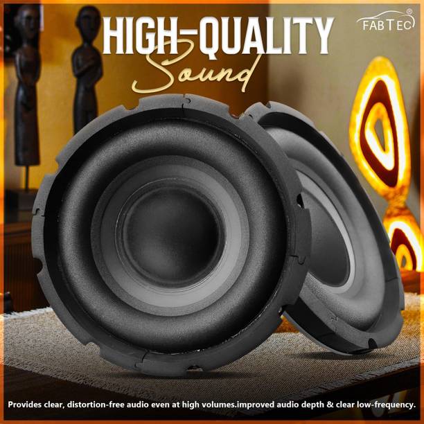 FABTEC 6.5 Inch Subwoofer with 40W RMS, 4-ohms , 250W Peak Power (Single Piece) For Car 90dB Bass Audio Single Magnet, Car Audio System Subwoofer