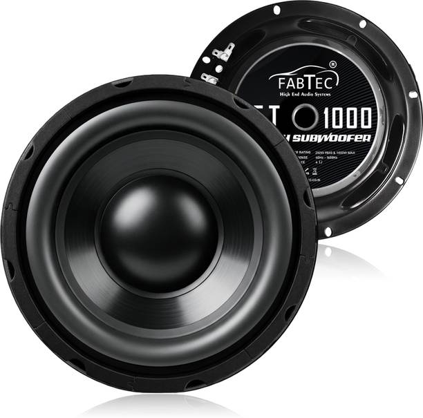 FABTEC 10 Inch woofer 250W RMS, 4-ohms with 1000W Peak Power 4 Layer Copper Coil For Car 90DB, 1.5 Voice Car Audio System (Single Piece) Subwoofer