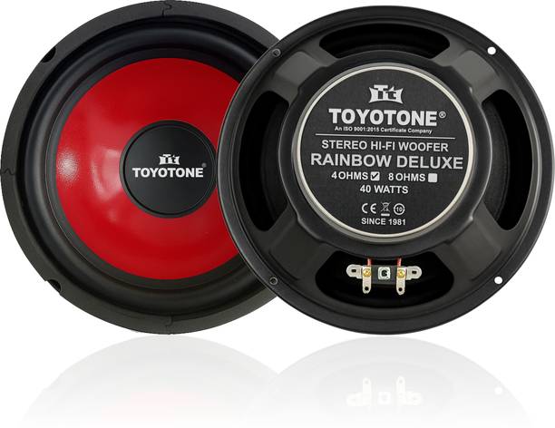 TOYOTONE 8" Inch HI-FI Woofer Speaker (Pack of 2)| Rainbow Deluxe Series | Copper Coil of 4 Ohms | 90x17 Magnet | 40 Watt for Car and Home Audio System (RED) Subwoofer
