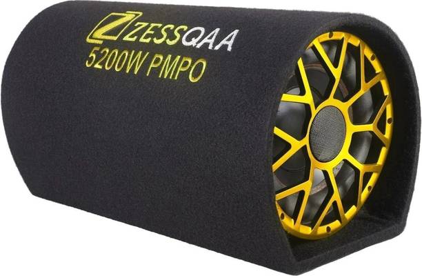 ZESSQAA ZQ-1001BST-Golden 10 Inch Active Car Bass Tube | Inbuilt Amplifier | D-Shape | Golden Subwoofer