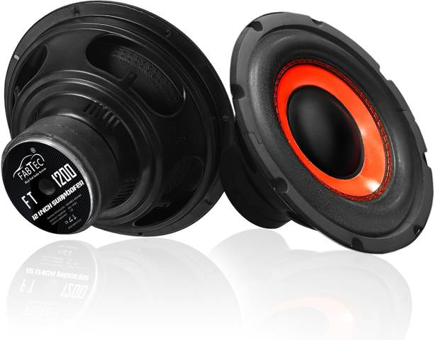 FABTEC 12 Inch Subwoofer 400W RMS, 4-ohms with 1600W Peak Power 4 Layer Copper Coil For Car 90DB Bass Audio Double Magnet Car Audio System (Single Piece) Subwoofer