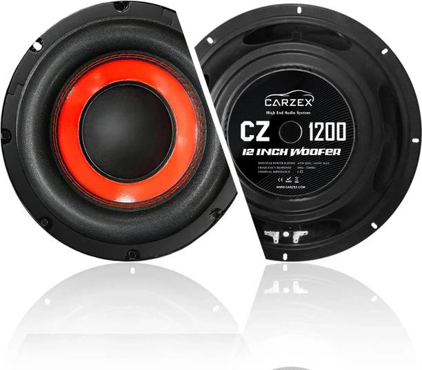 CARZEX 12 Inch Subwoofer 400W RMS, 4-ohms with 1600W Peak Power 4 Layer Copper Coil For Car 90DB Bass Audio Double Magnet Car Audio System (Single Piece) Subwoofer