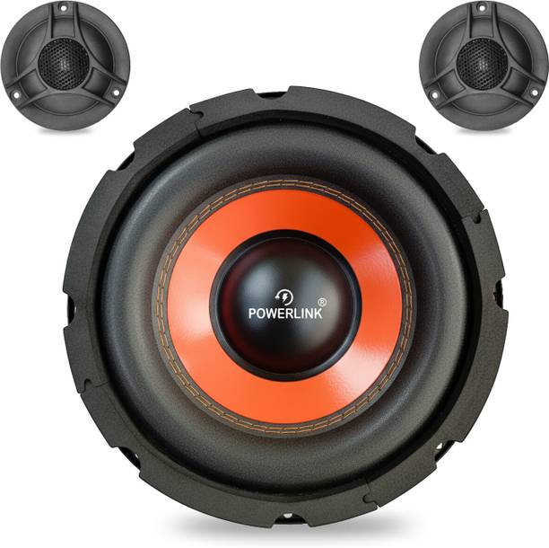 Powerlink 8 Inch Subwoofer Imported Orange SPL Foam – 200W Peak RMS Power/4-Ohm /1.5-Inch Copper Coil / 120mm Single Magnet (Incl. 2 Tweeters) Subwoofer