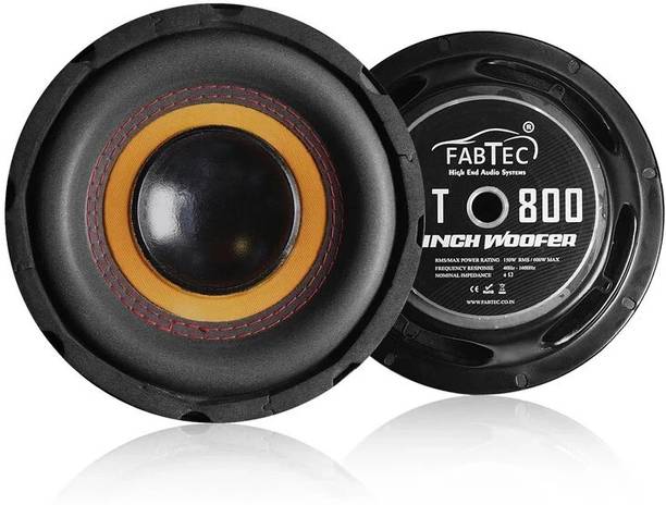 फैबटेक 8 Inch Subwoofer with 150W RMS, 4-ohms with 600W Peak Power for Automotive 8 Inch Subwoofer for Car 90dB Bass Audio Single Magnet, Car Audio System सबवूफर