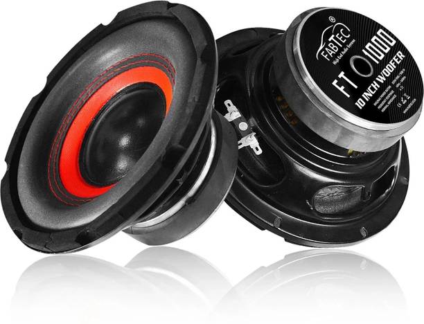 फैबटेक 10 Inch woofer 250W RMS, 4-ohms with 1000W Peak Power 4 Layer Copper Coil For Car 90DB, 1.5 Voice Car Audio System (Single Piece) सबवूफर