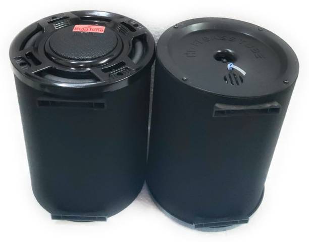 Biggtone Bass Tube Speaker – Powerful Deep Bass Compact Black Cylindrical Woofer for Home 8 Inch Bass Tube Subwoofer
